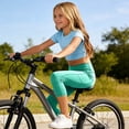 thumbnail image 7 of Girls Cropped Legging Pants High Waist Stretchy Yoga Leggings Casual Slim Base Layers Trousers with Pockets Mint Green 10-11 Years, 7 of 7
