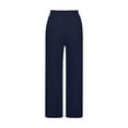 thumbnail image 6 of Cethrio Girls Sweatpants, Running Sports Elastic Waist Casual Straight Leg Pants Navy Size 9-10 T, 6 of 6