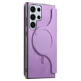 thumbnail image 3 of For Samsung Galaxy S23 Ultra Case with RFID Blocking Card Holder for Women Men,Compatible with MagSafe,Detachable Wallet 2 in 1 PU Leather Magnetic Snap Flip Kickstand Zipper Pouch Phone Case,Purple, 3 of 12