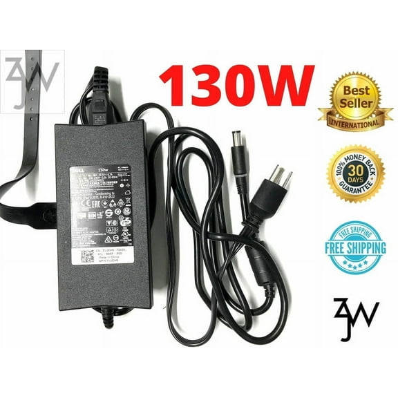 Genuine Dell 130W AC Adapter 19.5V 6.7A Laptop Charger 7.4mm plug