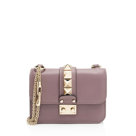 Pre-Owned Valentino Leather Glam Lock Mini Shoulder Bag