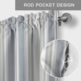 thumbnail image 6 of Vintage Stripes Farmhouse Short Window Curtain Valances, Retro Minimalist Lines Pattern Light Blue Rod Pocket Kitchen Valances for Living Room Bedroom Bathroom Cafe 54" x 18", 6 of 8