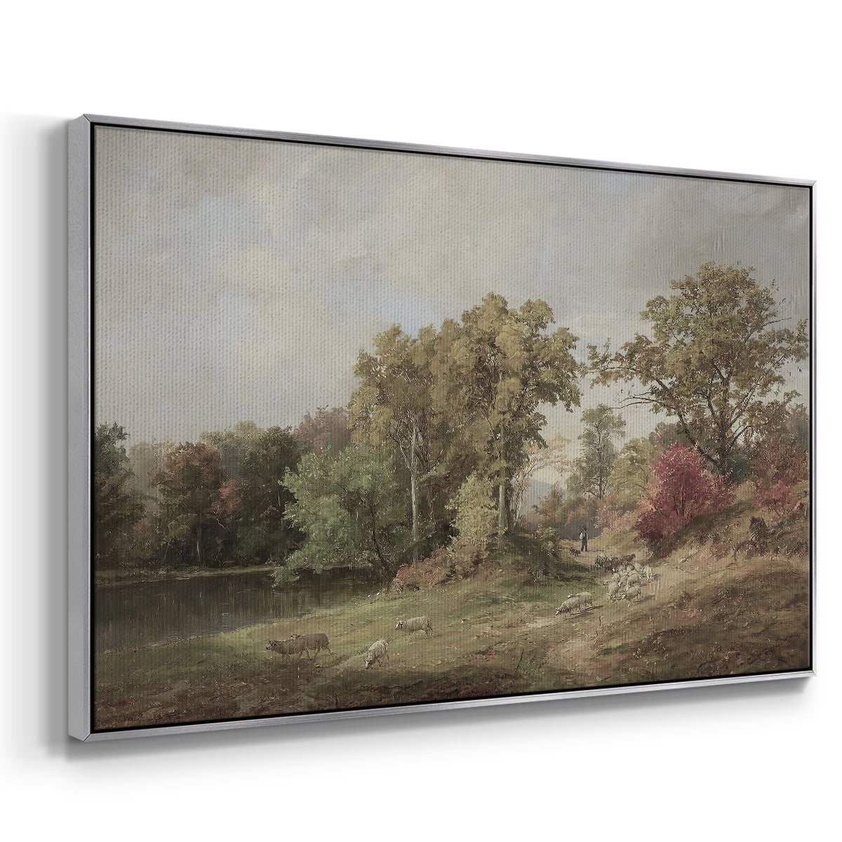 Vintage Landscape-CCCXXIII By Wexford Home Framed in Silver Wood Gallery Wrapped Canvas 17 in. x 25 in.