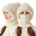 thumbnail image 2 of EIMELI 3-in-1 Winter Beanie with Ear Flaps Neck Warmer & Face Mask - Cozy -Lined Knit Hat for Women for Outdoor Cycling, 2 of 7
