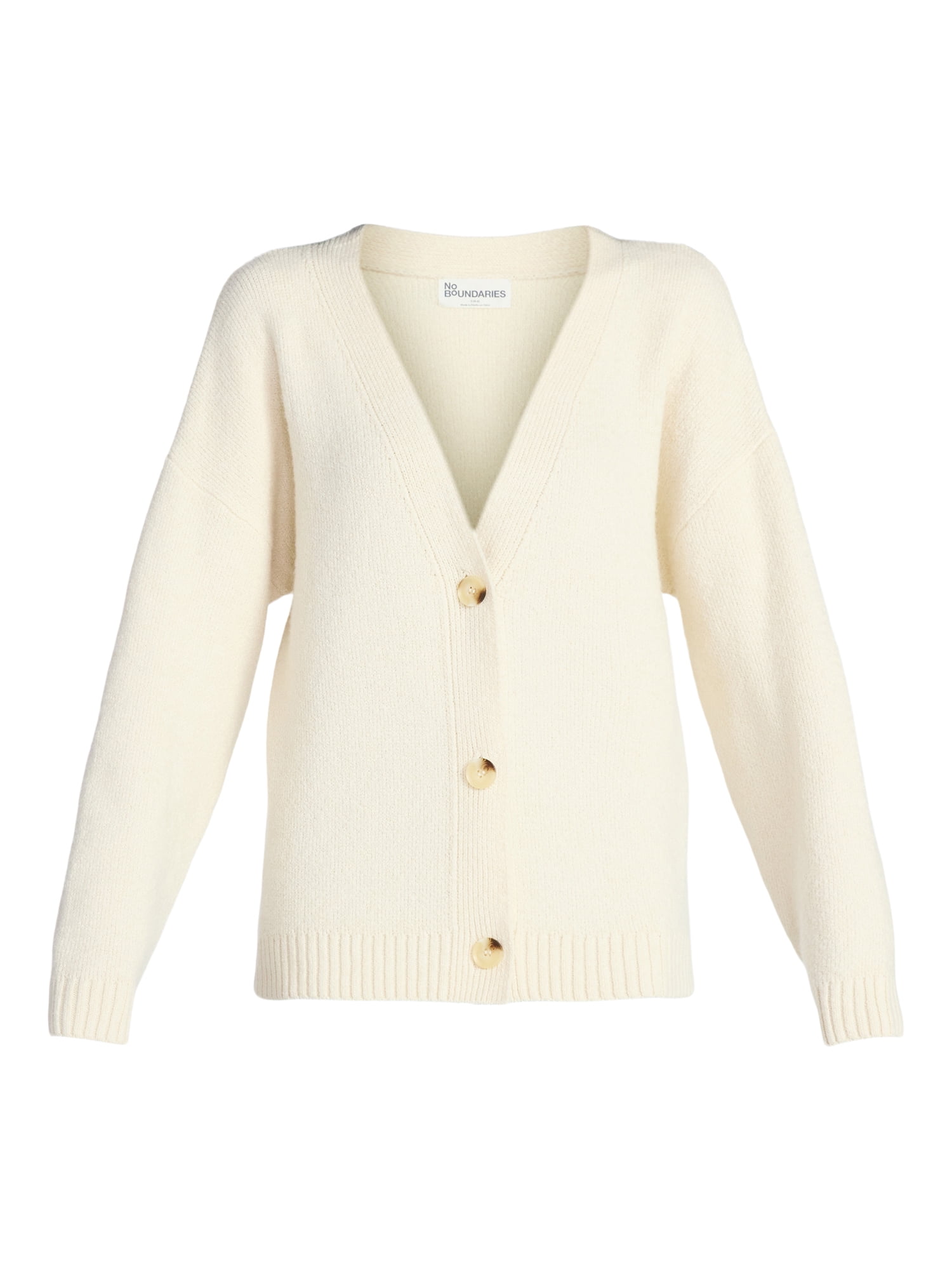 No Boundaries Button-Front Grandpa Cardigan, Women's XXS-XXL
