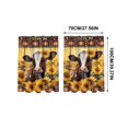 thumbnail image 7 of Sunflower Cow Print Kitchen Short Curtains, Rustic Farmhouse Rod Pocket Window Tier Curtains for Country Kitchen Cafe Window Decor, 7 of 7