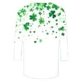 thumbnail image 4 of Zysthvn Womens St Patricks Day Clover 3/4 Sleeve Crew Neck Shirt Tops, 4 of 5