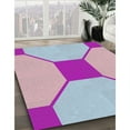 thumbnail image 2 of Ahgly Tapis d'Intérieur Carré à Motifs Bleus Abstraits, 4 Pieds Carré, 2 of 6