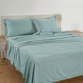 thumbnail image 1 of Casa Platino Sábanas 100% Algodón – Juego de Sábanas de Percal Suave Tamaño Matrimonial, Lujo de Hotel Se Encuentra con la Comodidad Diaria, Lavable a Máquina, Bolsillo de 15” de Profundidad – Azul Frío, 1 of 7