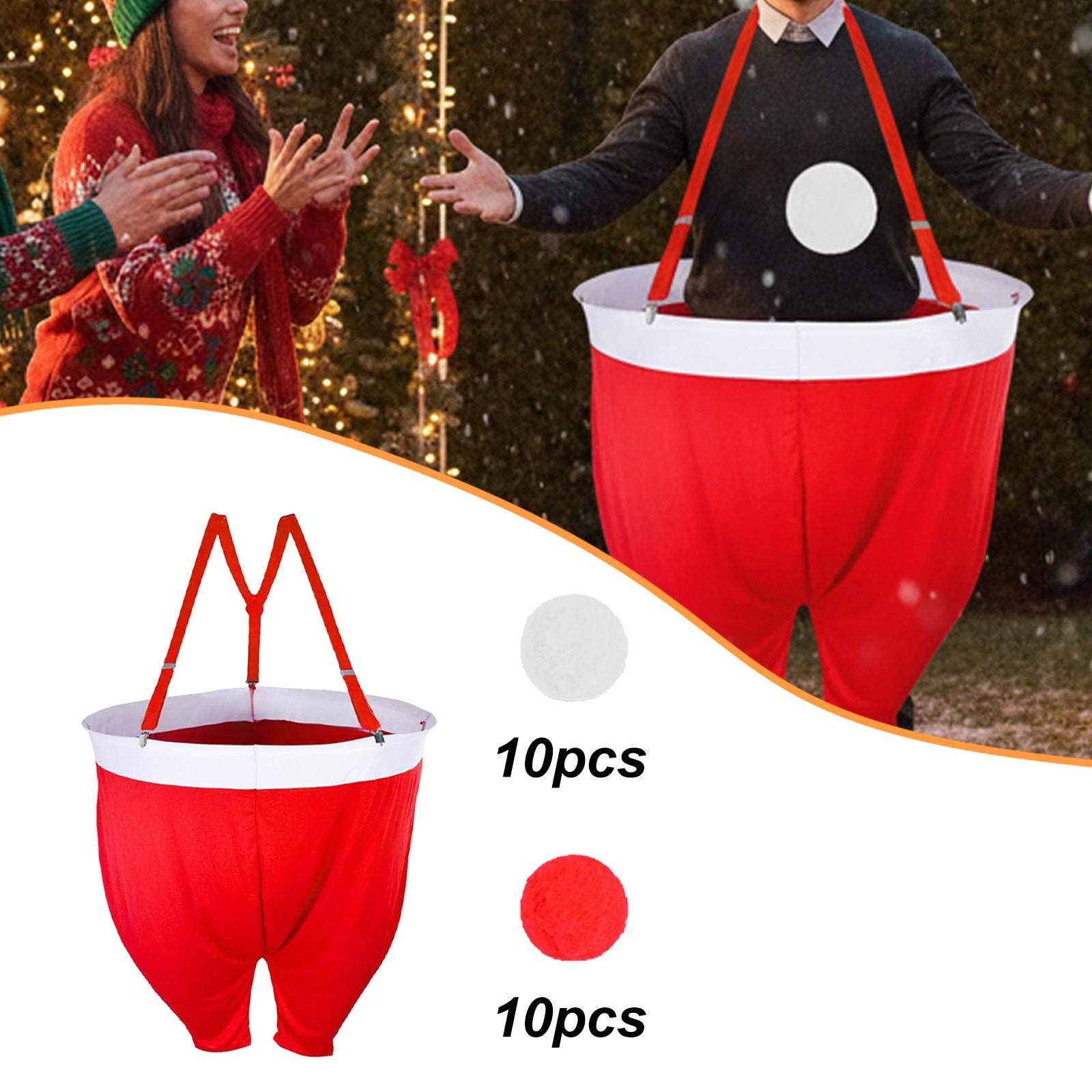 Santa Costume Santa Pants Christmas Decorations Fabric Toss Game Set for Family Holiday Indoor Outdoor Use