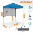 thumbnail image 6 of COOS BAY 6'x4' Instant Pop Up Canopy Tent with Adjustable Sun Wall, Lightweight Compact Portable Canopy with Carry Bag, Light Blue, 6 of 8