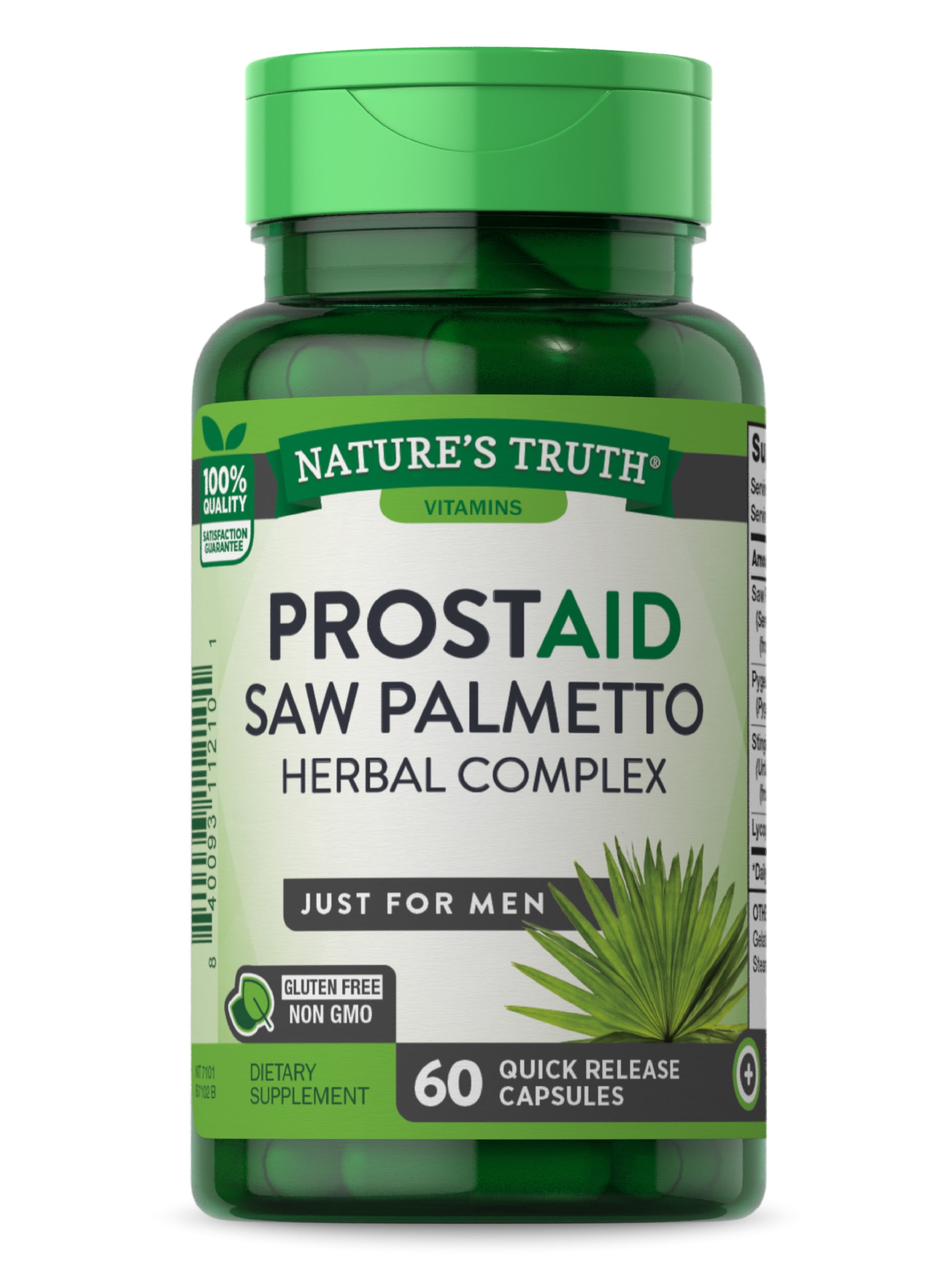 Prostate Support Supplement | With Saw Palmetto | 60 Capsules | For Men | by Nature's Truth