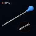 thumbnail image 3 of Kit de pipetas de gotero graduadas Uxcell, 3 piezas de pipeta de vidrio borosilicato de 3ml con tapa de goma para transferir líquidos para laboratorio, química, clara, 3 of 5