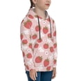 thumbnail image 3 of Lsque Floral Strawberr Patten Youth Hoodie Sweatshirt Pullover with Kangaroo Pocket Boys and Girls Hoodie Warm Hoodie for Kids-Large, 3 of 6
