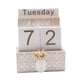 thumbnail image 3 of Calendario perpetuo de madera con bloques de madera para escritorio, regalo de mesa, rústico Piña, 3 of 9