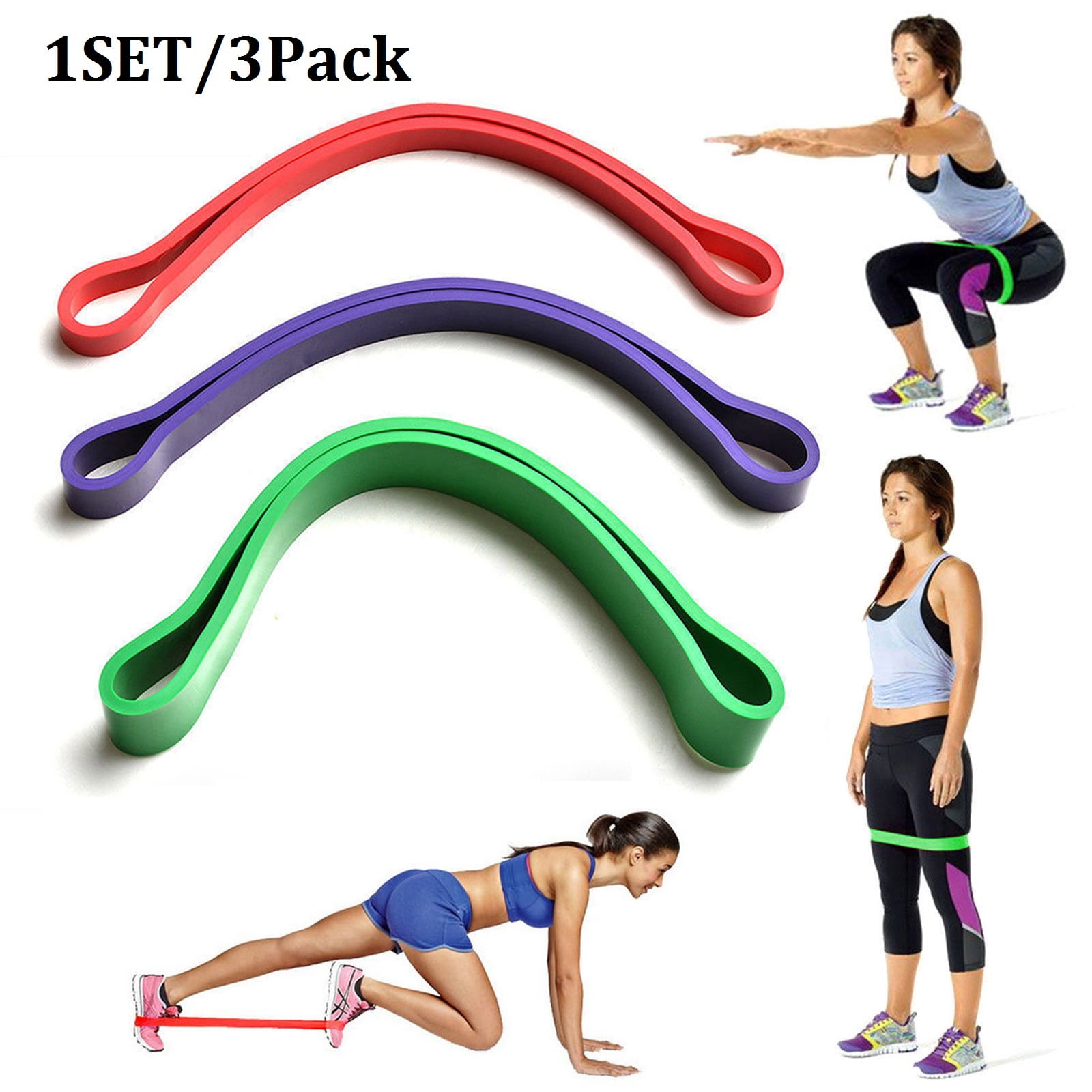 Jood beroerte kruipen TSV Exercise Resistance Bands, Strength Workout Bands for Women & Men,  Fitness for Training at Home or Gym, Light, Medium & Heavy Resistance  Levels - Walmart.com