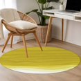 thumbnail image 5 of 4ft Round Rug, Ombre Yellow Waves Non-Skid Rubber Backing Large Area Rugs - Living Room Bedroom Home Office, Abstract Art Gradient Modern Indoor Floor Mat Carpets Washable Rug, 5 of 9