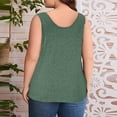 thumbnail image 5 of Blmnix Tank Tops Women Raglan Plus Size Cotton Tank Top Green Tank Top Sleeveless Crew Neck Vest Tops for Women, 5 of 5