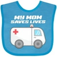 thumbnail image 3 of Inktastic My Mom Saves Lives Ambulance Boys or Girls Baby Bib, 3 of 4