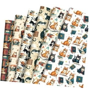 SKYSONIC 12 Sheets Book Papers with Designs, Reading Wrap Paper with Bookshelf, Love Reading Packing Paper for Birthday Party Library Club Book Lover