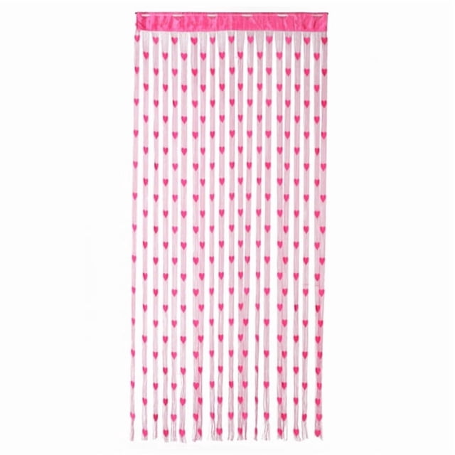 Cortinas decorativas para puertas y ventanas con borlas en forma de corazón. Separadores de ambientes.