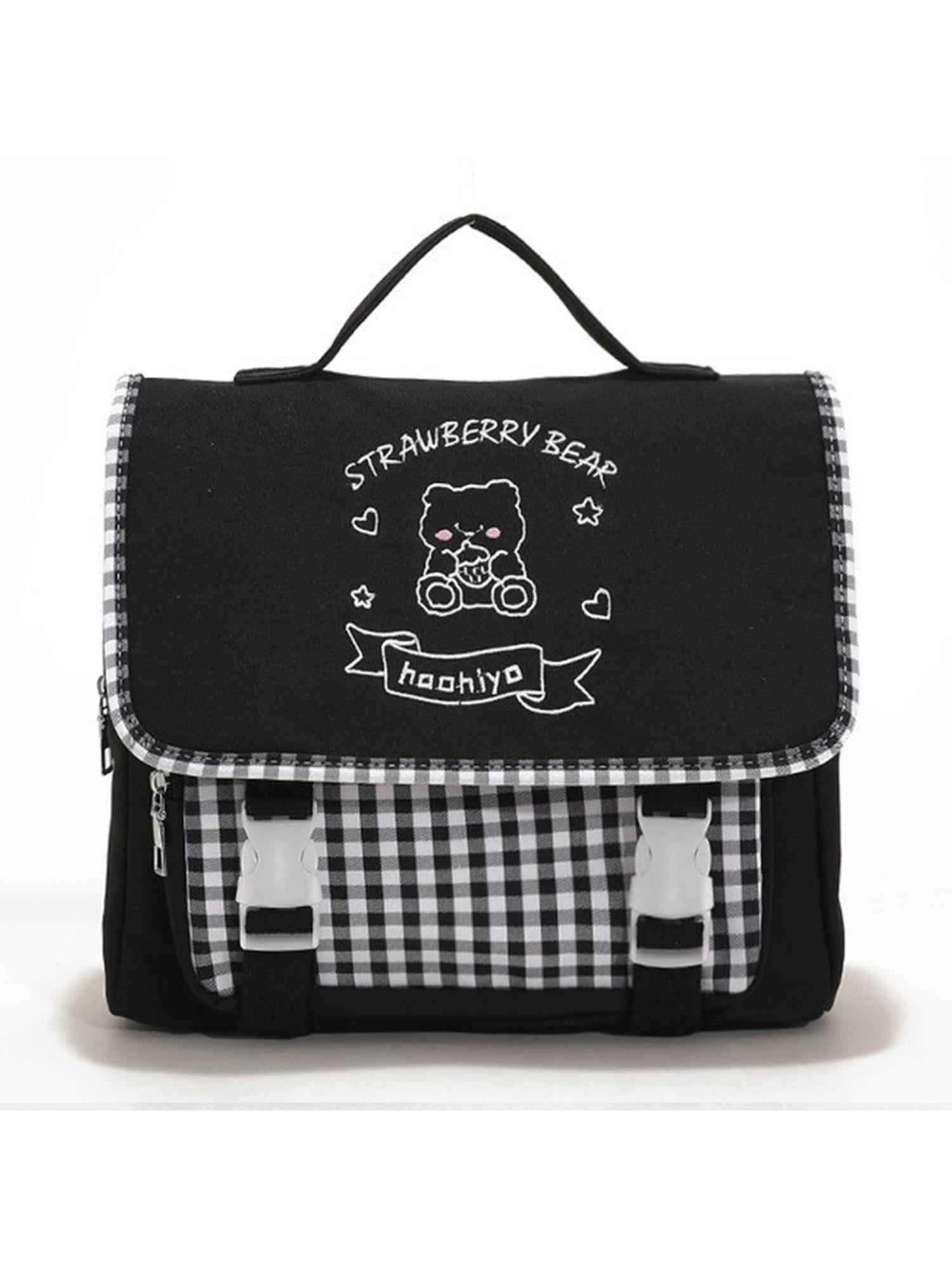 Kawaii Backpack Japanese Cute JK Plaid High School Girl Student Shoulder  Bookbag