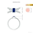 thumbnail image 5 of Angara Natural 0.65 Ct. Blue Sapphire with Diamond Side Stone Ring in Sterling Silver for Women (Ring Size: 6.5), 5 of 10