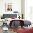 thumbnail image 5 of Tarah King Fabric Platform Bed with Squared Tapered Legs Gray, 5 of 6