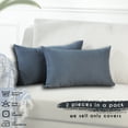 thumbnail image 4 of 3S Brother's Solid Color Cushion Cover Velvet Look Home Décor Throw Pillow Case with Invisible Zipper Set of 2 Pieces for Chair Couch Bedroom & Livingroom Décor Pillowcase - Sky Blue 12"x20" Each, 4 of 9