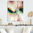 thumbnail image 2 of Designart Abstract Geode Geometric Pink And Green III Canvas Wall Art, 2 of 5