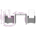 thumbnail image 2 of vidaXL 3 Piece Patio Dining Set with Cushions Black Poly Rattan, 2 of 9