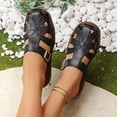 thumbnail image 5 of Hopeusnice Women's Slippers Non-Slip Breathable Flat Heel Closed-Toe Sandals Trendy Soft PU Materials Summer And Fall Shoes Round Toe Shoes for Beach Round Toe Arch Support Shoes Black 40, 5 of 7