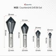 thumbnail image 2 of ColumPRO 4PCS Cobalt Single-End Countersink Chamfer Tool Set - M35 90-Degree Countersink Bits for Metal, Stainless Steel, Copper, Wood, Fiberboard,SAE 1/4"-3/4", 2-5, 5-10, 10-15, 15-20MM C94, 2 of 3