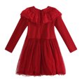 thumbnail image 2 of Richie House Little Girls Red Lace Collar Matching Tulle Dress 3, 2 of 7