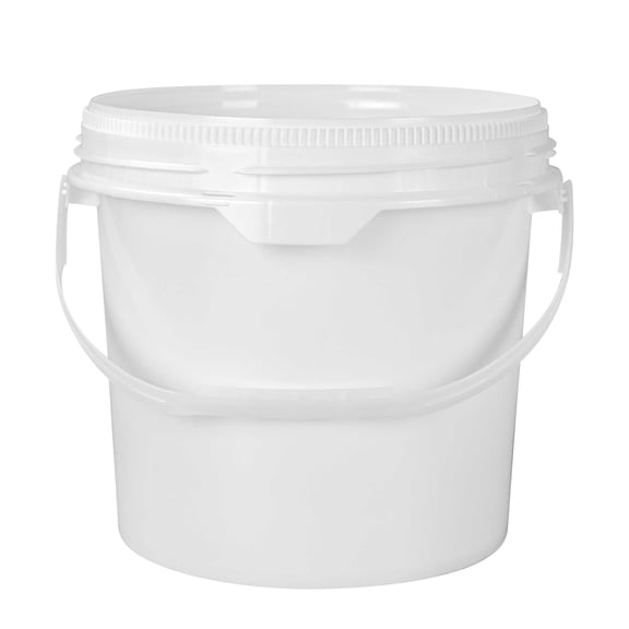 Met Lux 3.5 gal Round White Plastic Screw Top Pail - UN Rated - 11 1/4" x 11 1/4" x 11 1/2" - 1 count box