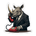 thumbnail image 5 of Multicolor Rhino Stickers Vinyl Animal Stickers Waterproof Cartoon Stickers for Notebooks Suitcases Phones, 5 of 9