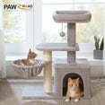 thumbnail image 2 of Pawz Road 31" Small Cat Tree for Indoor Cats with Hammock and Cozy Condo, Modern Cat Scratcher, 2 of 11