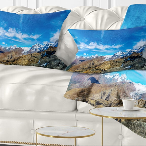 Designart Alps Mountains in Switzerland - Landscape Printed Throw Pillow - 12x20