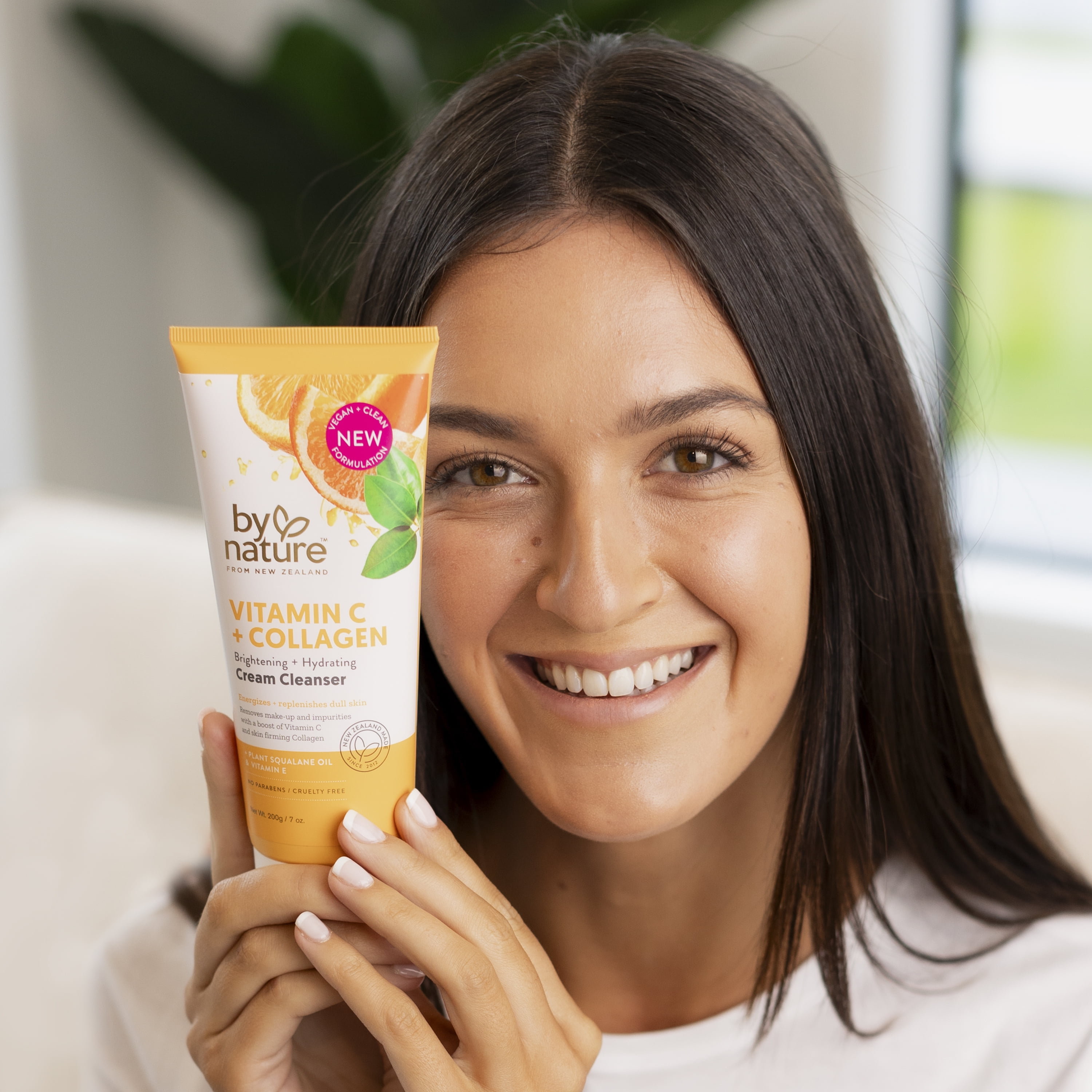 (6 pack) By Nature From New Zealand Vitamin C, Collagen Brightening, Hydrating Cream Cleanser for Dry Skin