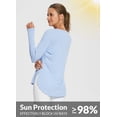 thumbnail image 3 of BALEAF Women's Long Sleeve Shirt UPF50+ Workout Tops Rash Guard T Shirts Sun Protection Quick Dry Workout Hiking Outdoor Blue L, 3 of 6