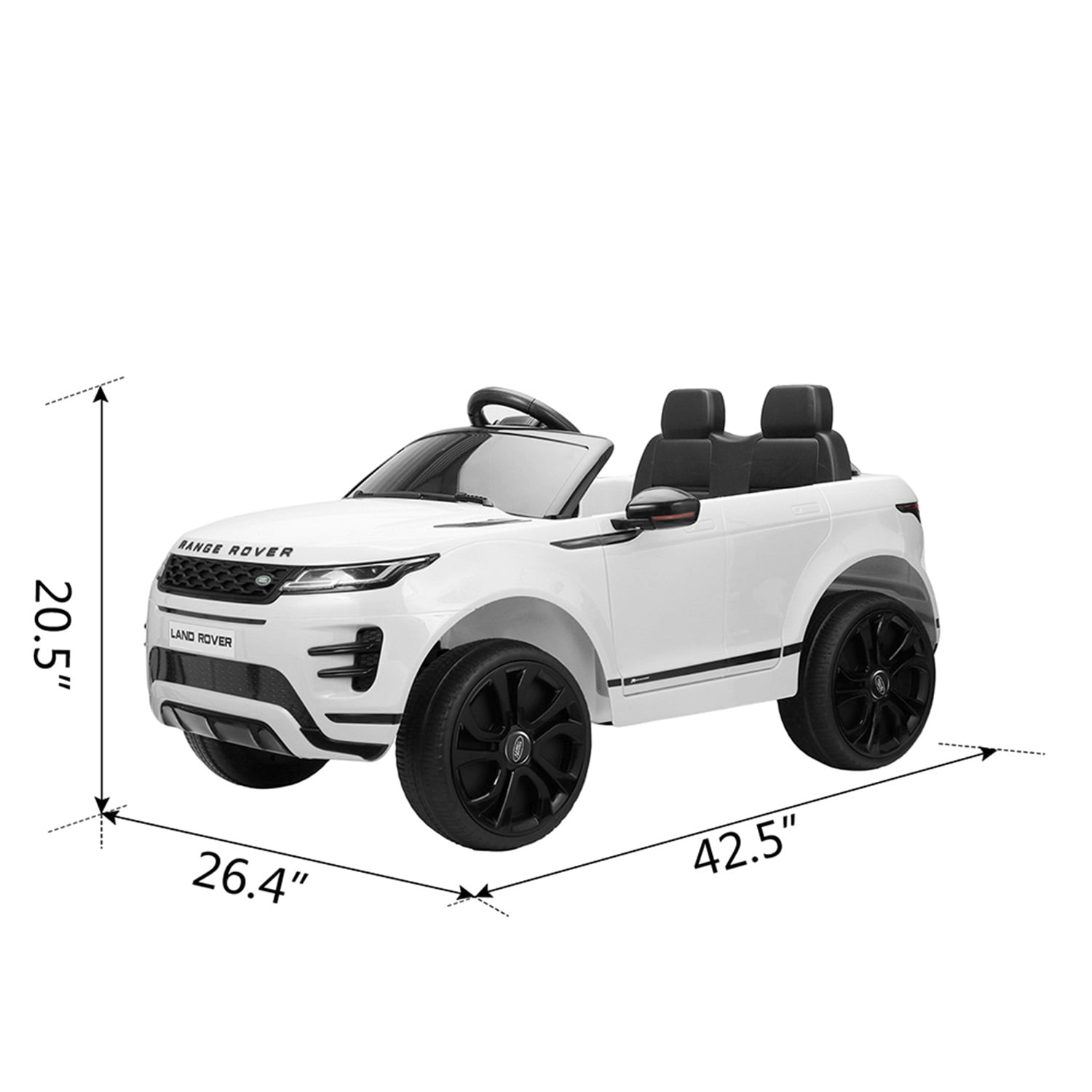 CIPACHO Licensed Land Rover 12V Car for Kids, Ride on Cars with 2.4G Remote Control, Double Doors, LED Lights, White