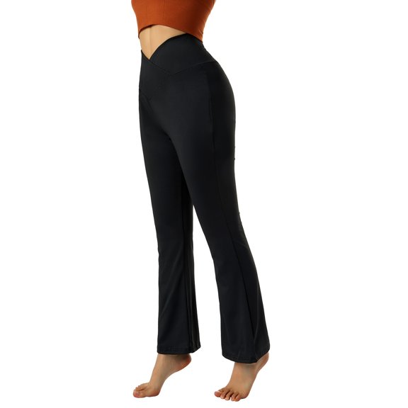 KOMOO Women Yoga Long Pants Plus Size Cross Waist Leggings Solid Color Tie-dyed Printed Pattern Yoga Sport Pants
