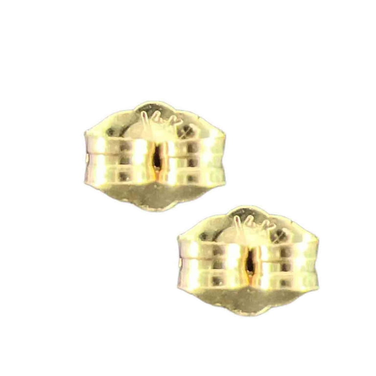 14K Gold Large Safety Butterfly Push Earring Backs