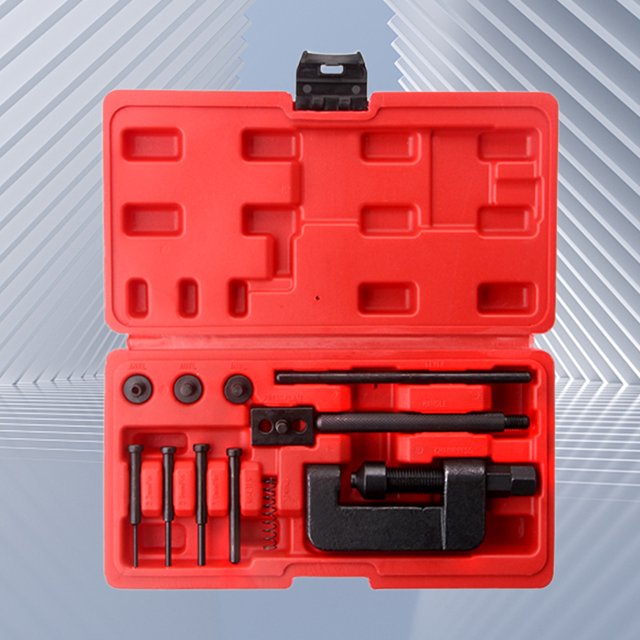 Desmontador De Cadena De Distribución De Bicicleta Remachador de eslabones, removedor de cadena de distribución de bicicletas, herramientas de reparación de motocicletas (rojo)