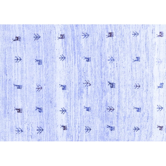Ahgly Company Indoor Rectangle Solid Blue Modern Area Rugs, 7' x 10'