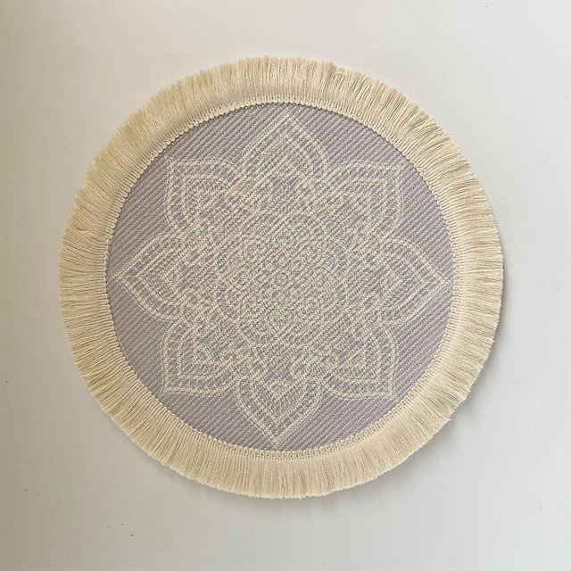 4 piezas de mantel de algodón tejido bohemio, estera decorativa para el hogar (púrpura) Afortunado Sencillez