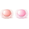 Philips Avent Ultra Soft Pacifier, 0-6 Months, Pink/Peach, 2 Pack, SCF213/20