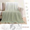 thumbnail image 5 of Sage Green Ombre Blanket Soft Cozy Warm Twin Blanket for Bed, Plush Fuzzy Flannel Fleece Blankets for Sofa, Modern Geometric Rhombus Striped Throw Blankets for Couch, Gifts for Men, 60"x80", 5 of 9