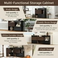 thumbnail image 4 of FFZ Set of 2, 32.5''-58.8''W Multifuctional Storage Cabinet, Buffet Sideboard with Drawer, Corner Cabinet for 44''H Window decor, Livingroom, Hallway, Entryway, Kitchen & Office - Black&Walnut, 4 of 6