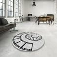 thumbnail image 4 of Ahgly Company Machine Washable Indoor Round Transitional White Smoke Area Rugs, 4' Round, 4 of 7